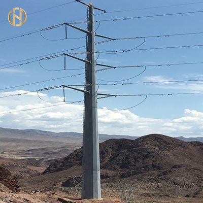 110KV 115KVは鋼鉄電柱Q460Cの物質的で長い耐用年数に電流を通しました