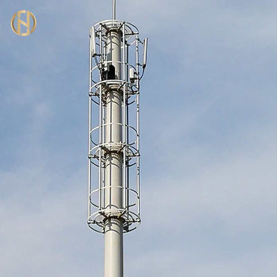 管状のテレコミュニケーション タワー36M 4つのセクション スリップの接合箇所によって電流を通される表面