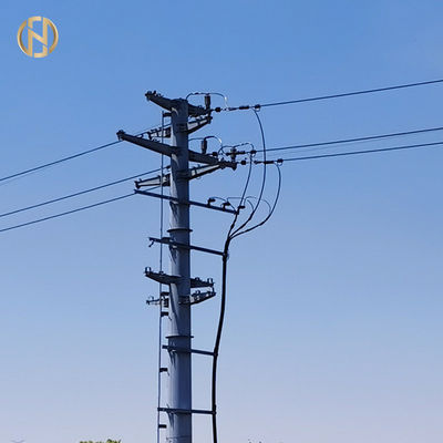 カスタマイズされたサイズの金属の電柱69KV 90FT鋼鉄電気Q460C