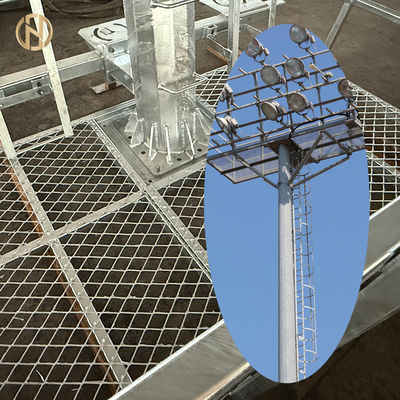 購入 安全で便利なスタジアムライトのメンテナンスのために,リモコン制御リフティングシステムを持つホットディプガルバニザッド高マストポール online manufacture