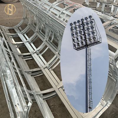 購入 スタジアム照明 高マストポール ホットディップ 円形と不規則なライトプレートオプションのチュービュラー鋼ポール online manufacture