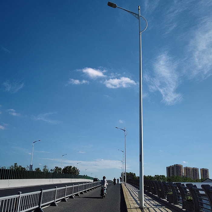 高性能屋外照明のための熱浸し電熱鋼でカスタマイズ可能なデザインのストリートライトポール