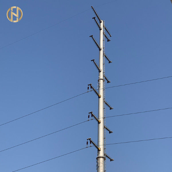 単一回路鋼鉄電気ポーランド人230KV 125FT ASTM 572 GR65 15m - 30mの高さ