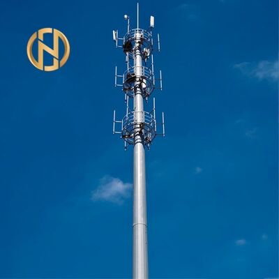 FUTAO ホットセール 30m 亜鉛メッキ鋼管モノポール; 5G基地局用ヘビーデューティ通信タワーアンテナマスト